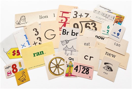 Vintage Flashcard Variety Pack, Number Cards, Picture Cards, Word Flashcards, 1950s-1970s, Set of 25 - Etsy
