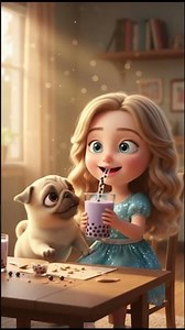 Pug Studies Boba Menu! Two Cups No Spill! Boba Pearl Eating Contest! #shorts #pug