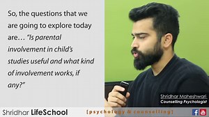 316K views · 8.4K reactions | Should parents get involved in their child’s studies? If yes, how? Here I address the issue Parental involvement in a child’s day to day schooling. Should a parent get involved in their child’s studies? Does it help? And what would be the guidelines if someone did want to get involved? | Shridhar LifeSchool - Psychology and Counselling | Facebook