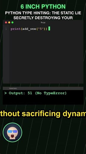 Python's biggest secret? Type hints are a beautiful 🐍 #Python #ProgrammingParadox #TypeHinting