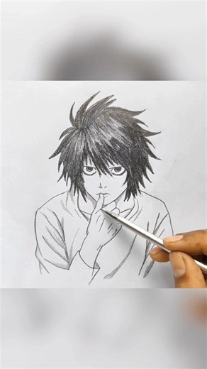 Death Note L Drawing | From Lines to Final Sketch The Genius Detective L | Death Note Pencil Sketch