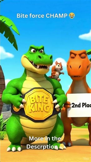 Crocodile vs T Rex! 🐊💥 Strongest Bite Ever! Funny Animal Fact #Shorts #MiniLore