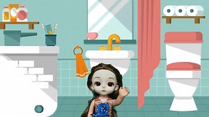 Baby Doll In Shower Daily Routine Of My Doll __ Doll Bath Time __ Doll Bubble Bath Shower Time