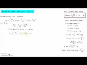 Rezolvarea unei ecuatii trigonometrice cu ajutorul numerelor complexe