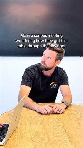 When you are sitting in a meeting wondering how they got this table through the tiny door...⁠