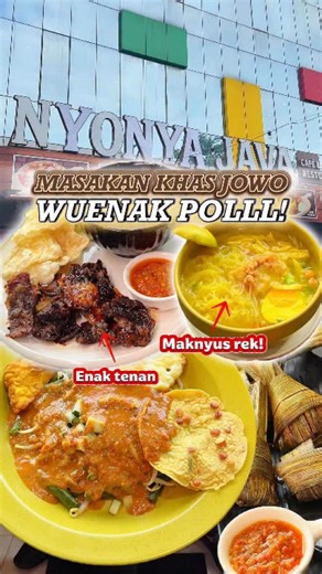 Batam — Info Promo Diskon on Instagram: "Nyonya Java – Makan Khas Jawa Modern & Lezat! 🍛 🎉 Chef Asli Wong Jowo 🏙️ nyaman, ada lantai 2 untuk meeting atau acara, cocok buat makan bareng keluarga atau teman! 🍽️ Menu Favorit: - Ayam Bakar – Bumbu meresap, gurih! - Rawon – Gurih & pekat! - Pecel – Beragam isian, kuah segar! - Soto – Segar & gurih! - Iga Bakar – Empuk, smokey! - Ayam Pandan – Unik dibalut daun pandan, rasanya pas! - Bihun Goreng, Singkong Goreng, Bakwan Jagung – Menu ringan yang