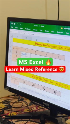 How to use mixed reference in Ms Excel 🤯 #excel #youtubeshorts #ytshorts #shortsfeed #ai #tutorial
