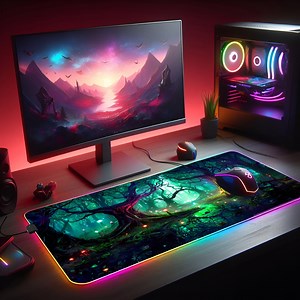 Mystic Forest LED Gaming Mouse Pad: Trippy XXL Desk Mat - Etsy