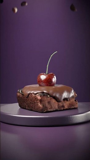 Blender 3D Chocolate Brownie with Dripping Chocolate Sauce #blender #animation #blenderanimation