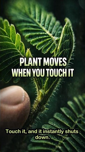 THIS PLANT MOVES WHEN YOU TOUCH IT #shorts #youtubeshorts #mimosapudica #plants #nature #facts