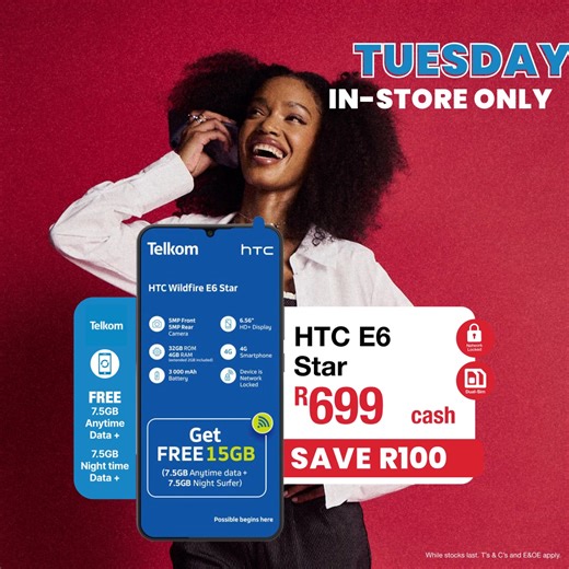 8.3K views · 78 reactions | R100 off the HTC E6 Star? Now that’s what we like to hear! Available in Mr Price Cellular and selected Mr Price stores. Find a store: https://mrp.bz/9lam | Mr Price Cellular | Facebook