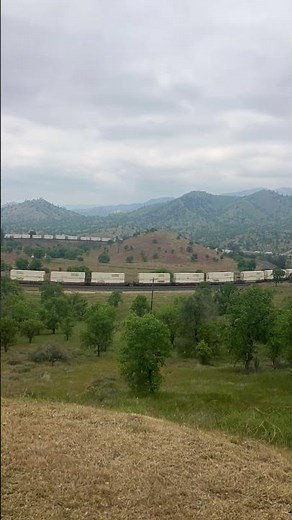BNSF stack train climbs the Tehachapi Loop! #trains #bnsf #california #trackside #tehachapi #rails