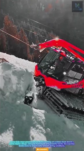 PRECISION & POWER: Heavy-Duty PistenBully Snow Groomer for Perfect Alpine Ski Slopes