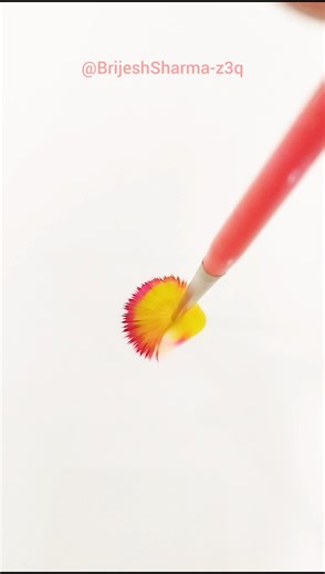 Satisfying and Relaxing Onestroke Painting🩷💛..#art #satisfying #viral #painting