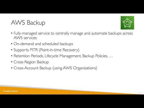 Ultimate AWS Certified Cloud Practitioner - 2023 - AWS Backup Overview