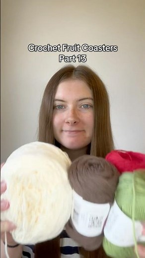 Crochet Apple Coaster!!🍎 what fruit should I crochet next? #crochet