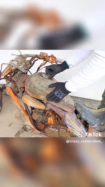 Restoration Old Motorcycle CHOPPER - Restore Abandoned Mini Harley - #restortion #abandoned #repair #restore #fyp #foryou #diy #diytiktok #viral #rusty #trending #carrestoration #toyotires #auto #moto #motorcycle #motorsport #funny #foryourpage #fypage