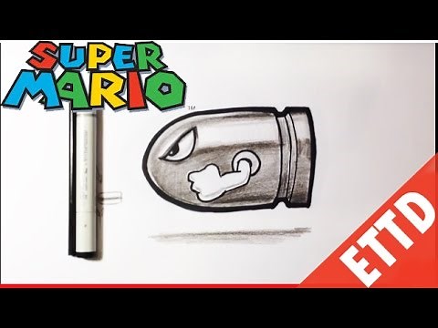 How to Draw Bullet Bill from Super Mario Bros - Easy Things To Draw