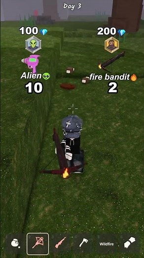 Alien vs Fire Bandit 🔥 99 nights in the forest #99nightintheforest #roblox