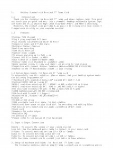 Frontech Tv Tuner Card User Manual