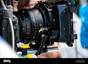 detail of Video camera , film crew production, behind the scenes background Stock Photo - Alamy
