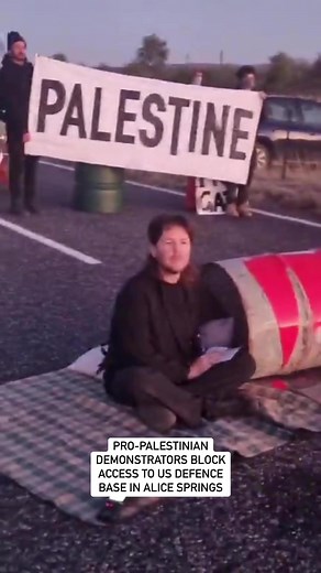 12K views · 66 reactions | An unnamed woman streaming the blockade live on social media said the group had blocked the road to stop workers heading to the base and “take some time to mourn for the horrible deaths and losses” in Palestine. #military #palestine #israel #gaza #conflict #alicesprings #northernterritory | The NT News | Facebook