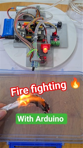 👉 This Arduino Can Detect Fire & Put It Out 🔥 | STEM chữa cháy tự động #shorts #trending