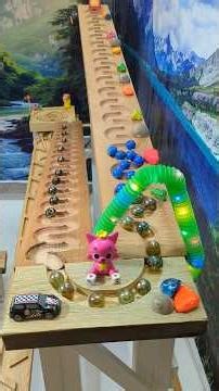 Marble Run Race ASMR Wooden Wave Course Colourful Marbles #marblesrace #marblerun #asmr #shorts