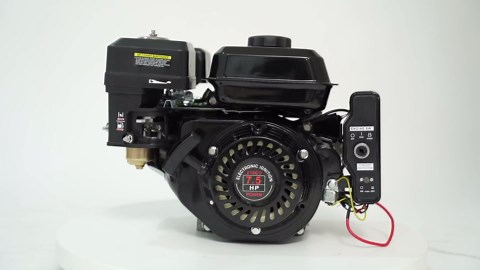 7.5 HP Engine with Electric Start, 4 Stroke Horizontal Shaft Gas 210CC Gasoline Engine, OHV Air Cooled Pull Start Motor, Single Cylinder Gas Engine 3600rpm (210CC-4 Stroke)