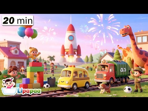 🎉 New Year Fun, Dinosaurs & Vehicles 🚆 | Kids Songs Collection
