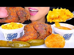 ASMR CHURCH’S FRIED CHICKEN BLACK PEPPER BOURBON & BAKED MAC N' CHEESE MUKBANG ASMR Phan