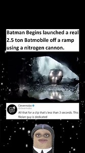 Batman Begins used a real 2.5 ton Tumbler fired off a ramp for the Batcave jump #batman