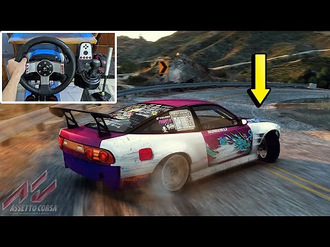 Drift Missile Nissan 240SX in The Mountain Roads 🔥 - Assetto Corsa W/ G27 + Wheel Cam #94