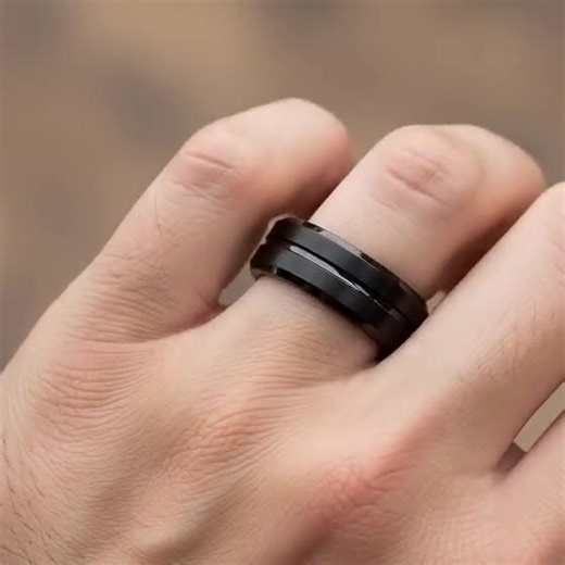 Black Tungsten Ring, Men's Ring, Wedding Ring, Personalized Ring, Birthday Gifts, Anniversary Gifts, Husband Ring, Gifts for Him/her, Rings