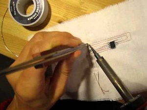 Machine-sewing solderable circuits