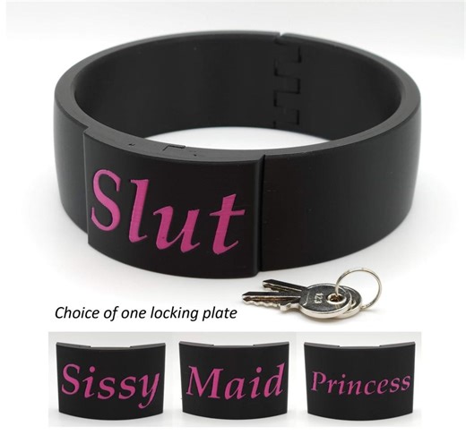 Locking Bondage Collar With Hidden Padlock Black - 1.5" Tall - Etsy