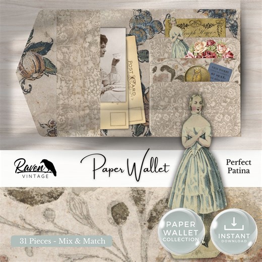 Vintage Paper Wallet Kit – Printable 1800s Ephemera (PDF) - Etsy