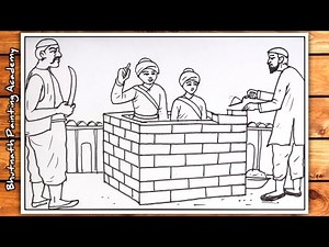 veer bal diwas par drawing easy outline