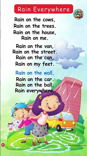 Rain everywhere Poem | Rain on the cows | UKG LKG and Nursery Rhymes #poems #poem