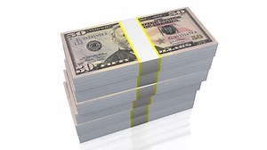 Stacked Fifty Dollar Bills - Great for Topics Like Business, Finance etc.