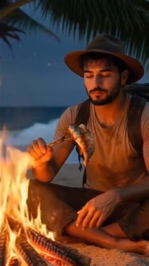 Stranded Alone on a Deserted Island 🏝️ Survival Skills in the Wild #shorts #newtrend #explore #asmr