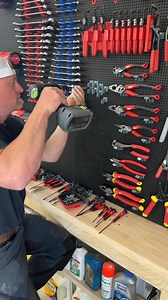 I really like how this Toolgrid vertical tool wall system makes it so you can completely customize the placement of all your tools. This section of the Milwaukee Tool wall is now almost complete 👍 | The Dusty Lumber Co.