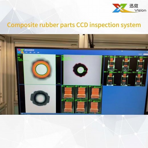 Composite rubber parts CCD inspection system #machinevision #visualinspection #opticalsorting #aoi
