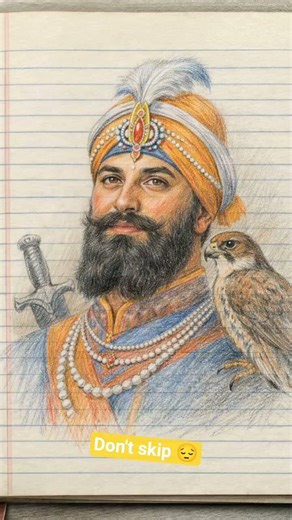 Guru Gobind Singh Ji | Hyper Realistic Colored Pencil Art on Notebook Page” #pencil #pencildraw🙏