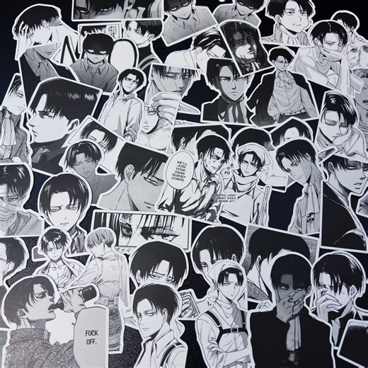 Levi Manga Sticker Pack, 68pc Assorted Anime Manga Waterproof Vinyl Stickers for Water Bottle, Laptop, Phone Case, Vinyl Anime Sticker - Etsy