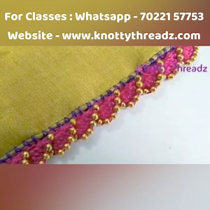1.1K views · 40 reactions | Saree Kuchu Design for Mysore Silk Sarees - Slant Arch With Beads Website - www.knottythreadz.com For Orders and Classes Whatsapp - 70221 57753 | Knotty Threadz | Facebook