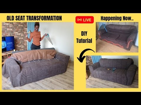 LIVE: Old Sofa Transformation Into a Modern Look | DIY Tutorial)