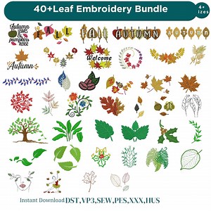 Leaf Machine Embroidery Floral Leaf Embroidery Fall Leaf Embroidery Autumn Leaf PES Design All Formats 3  Sizes Instant Download File - Etsy