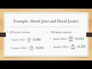 Simpson’s Paradox in Baseball Statistics