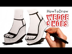 How to Draw Wedges 👠 (High Wedge Shoes)
